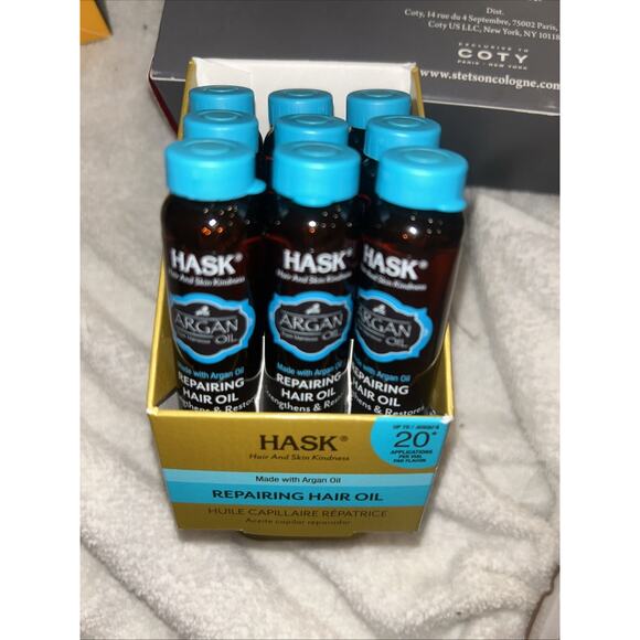 Lot 6 Hask Argan Oil Repairing Shine Hair Oil 5/8 Fluid Ounces - Picture 1 of 2